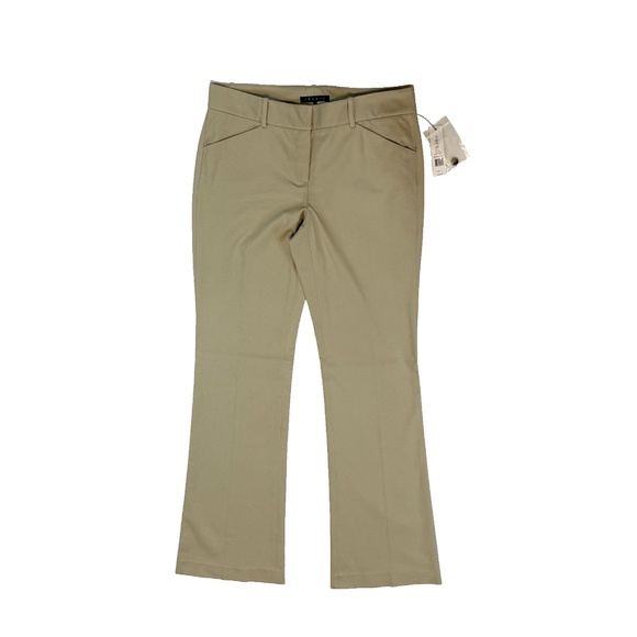 Theory Max C Beige Bistretch Pants Size 6 Straight Bootcut Trouser NWT $200 - Picture 1 of 16